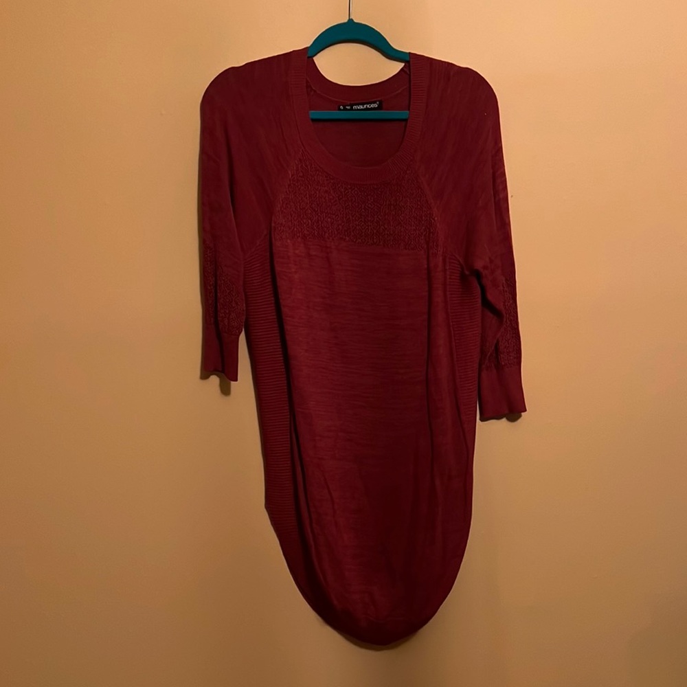 Wine colored sweater dress